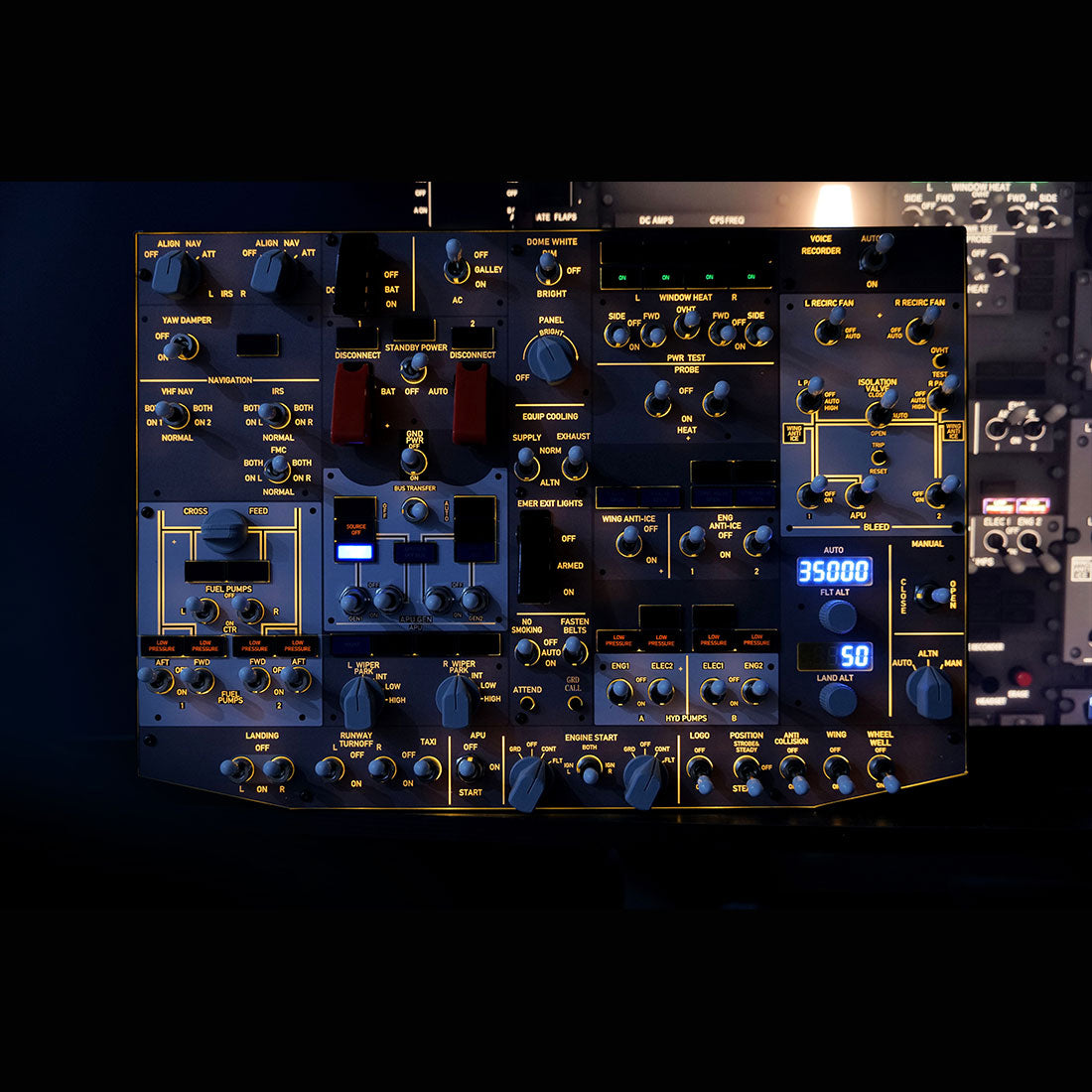 Rowsfire B107 B737 Light OVHD OVERHEAD Panel - RAZORDON