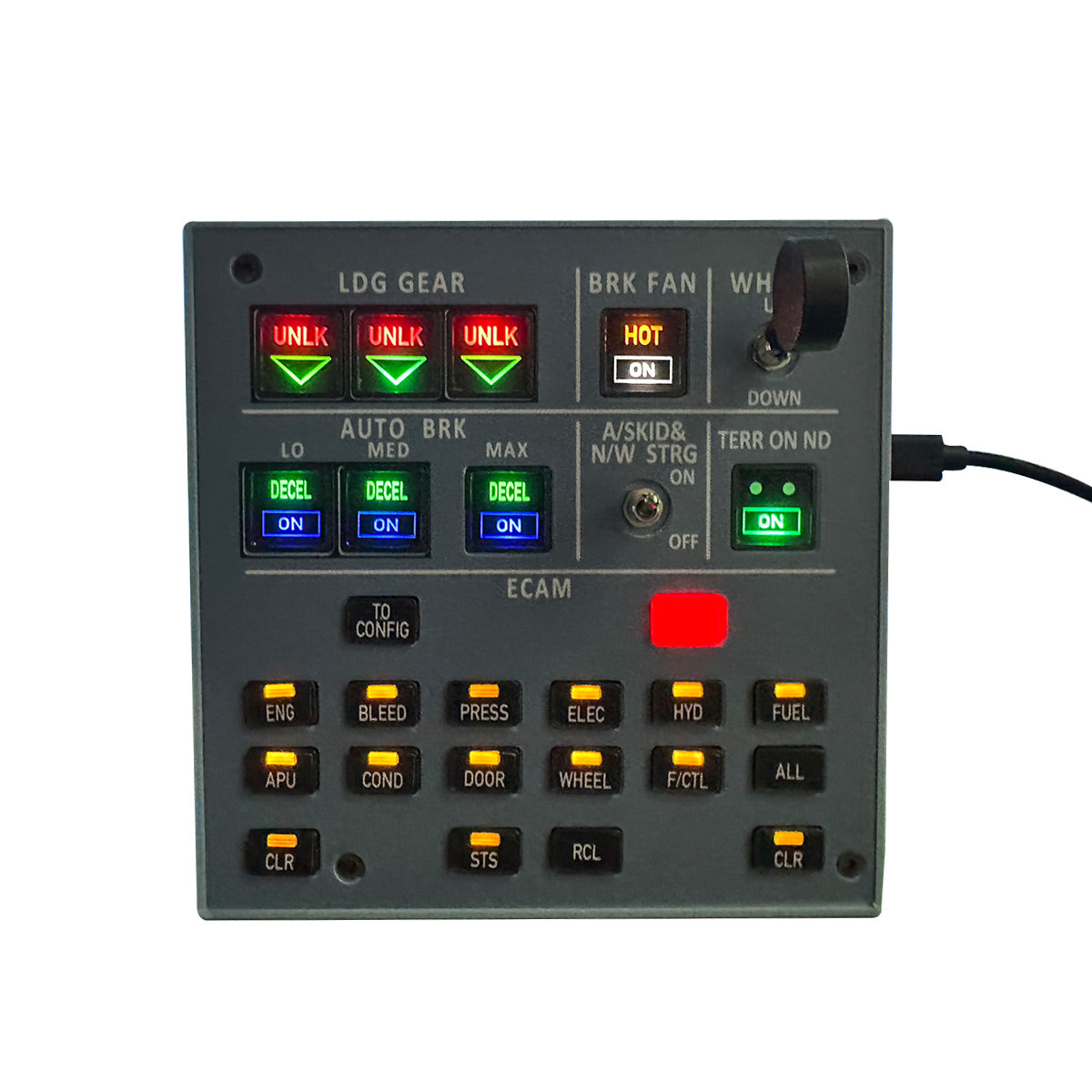 Rowsfire A103 A32X/A31X/A350/XECAM HOME COCKPIT Landing Gear Indicator Integrated Panel  - RAZORDON