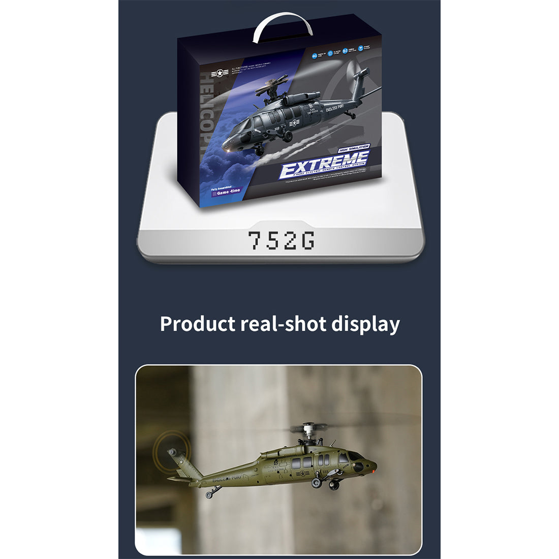 JJRC UH-60 2.4G 5CH Flybarless Scale RC Helicopter with Altitude Hold, Optical Flow & One-Key Inverted Flight RTF