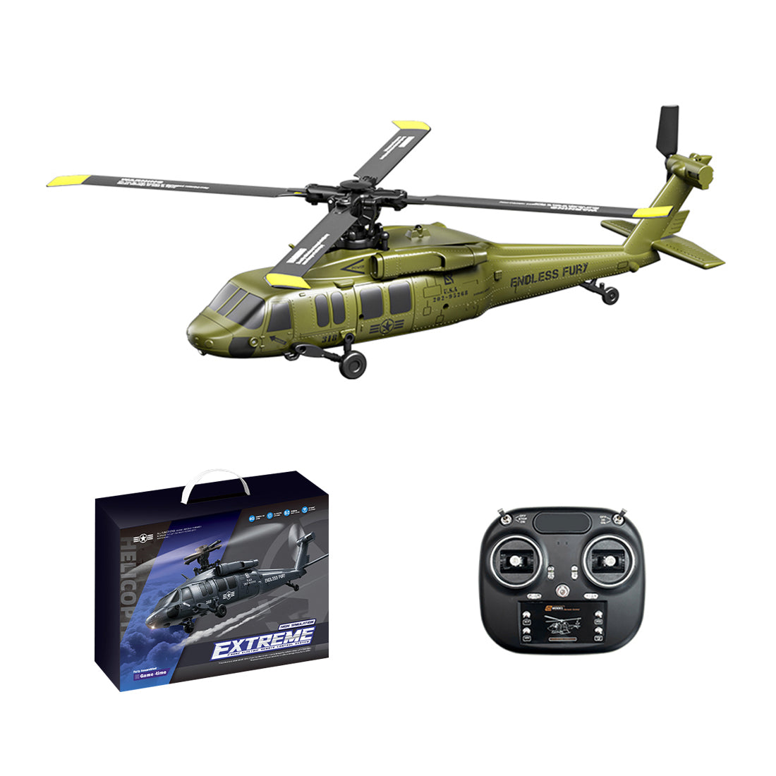 UH-60 6-Axis Gyro Brushless Motor Optical Flow Positioning Barometric Altitude Simulation Aerobatic RC Helicopter - RAZORDON