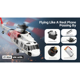 WLTOYS K270 UH-60L 2.4G 4CH 170-Class 4-Rotor Flybarless Realistic Helicopter Model with Barometric Altitude & Left/Right Hand Throttle Adjustment (Optical Flow RTF Version)