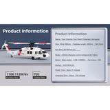 WLTOYS K270 UH-60L 2.4G 4CH 170-Class 4-Rotor Flybarless Realistic Helicopter Model with Barometric Altitude & Left/Right Hand Throttle Adjustment (Optical Flow RTF Version)