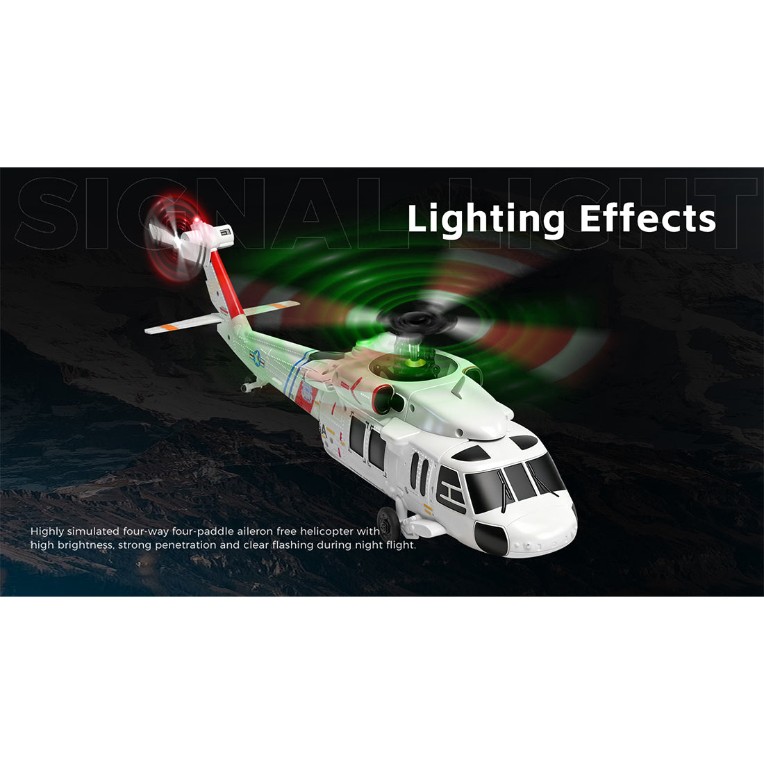 WLTOYS K270 UH-60L 2.4G 4CH 170-Class 4-Rotor Flybarless Realistic Helicopter Model with Barometric Altitude & Left/Right Hand Throttle Adjustment (Optical Flow RTF Version)