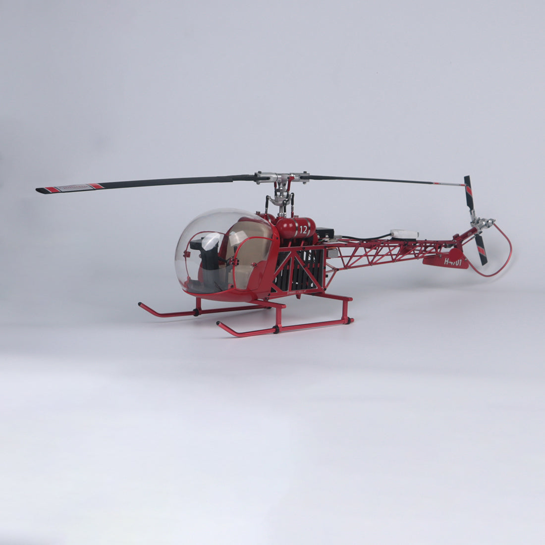 WOLFBUSH BELL-47 450-Class Scale RC Helicopter – Brushless DFC, Metal Shaft Drive, H1pro Flight Controller, Openable Cockpit, RTF