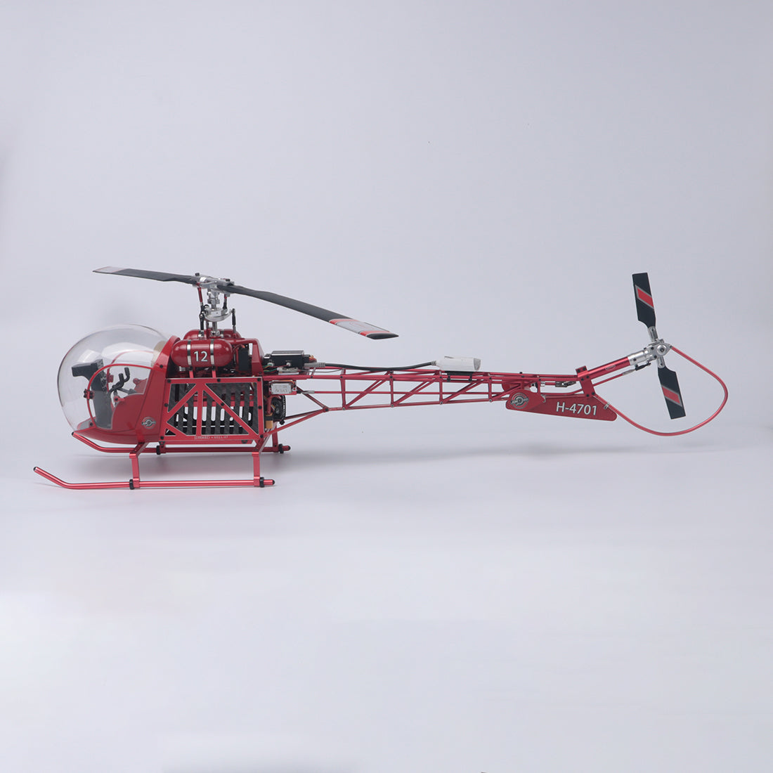 WOLFBUSH BELL-47 450-Class Scale RC Helicopter – Brushless DFC, Metal Shaft Drive, H1pro Flight Controller, Openable Cockpit, RTF