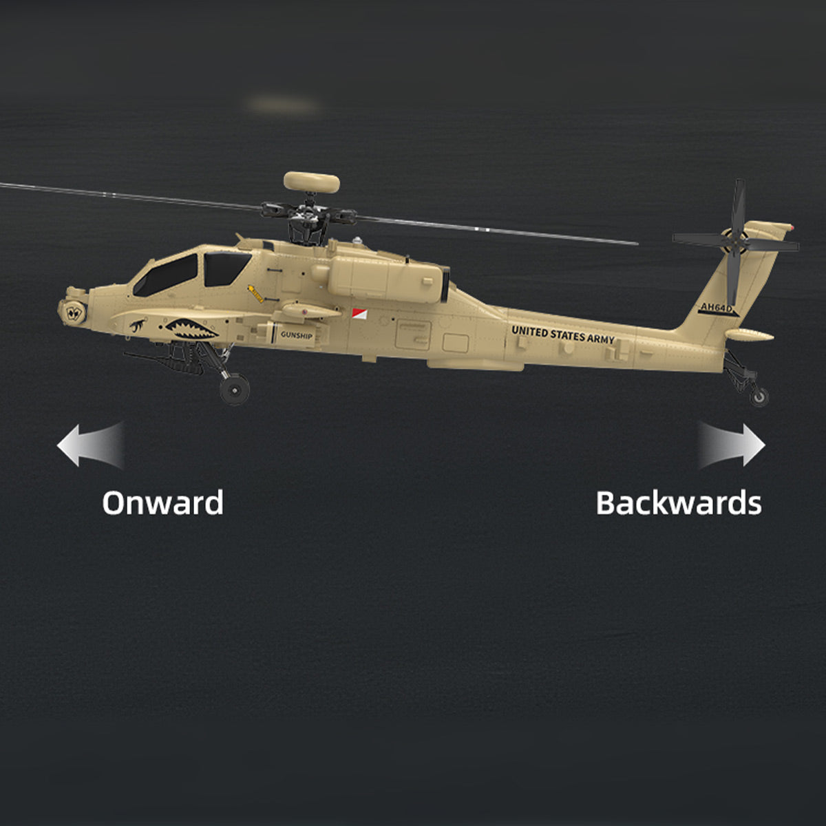 WOLFBUSH & YU XIANG F11-N AH64 1/32 Scale 2.4G 6CH Coaxial Dual Rotor 6G/3D Apache RC Helicopter - RAZORDON