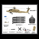 WOLFBUSH & YU XIANG F11-N AH64 1/32 Scale 2.4G 6CH Coaxial Dual Rotor 6G/3D Apache RC Helicopter - RAZORDON