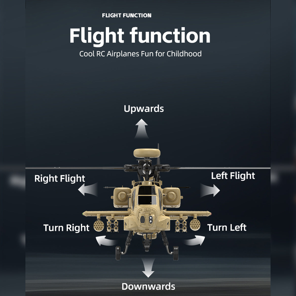 WOLFBUSH & YU XIANG F11-N AH64 1/32 Scale 2.4G 6CH Coaxial Dual Rotor 6G/3D Apache RC Helicopter - RAZORDON