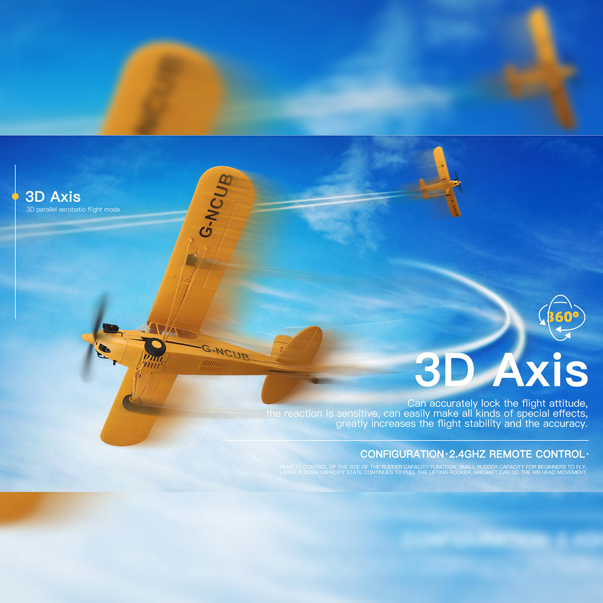 XK A160 J3 Cub Scale RC Airplane - 650mm Wingspan EPP 5CH 2.4GHz
