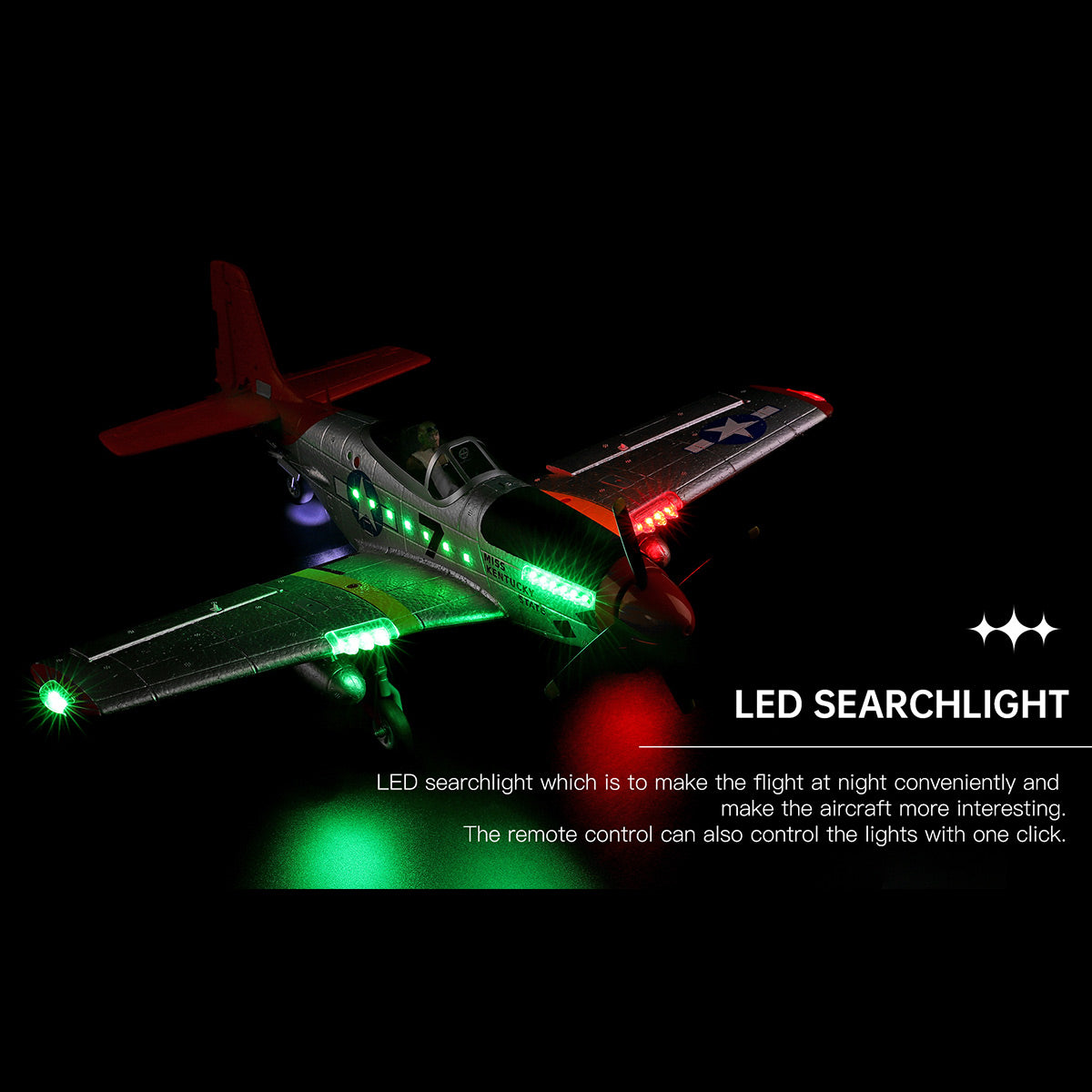 XK A280 P-51 Mustang 1:12 Scale RC Airplane - 560mm Wingspan EPP