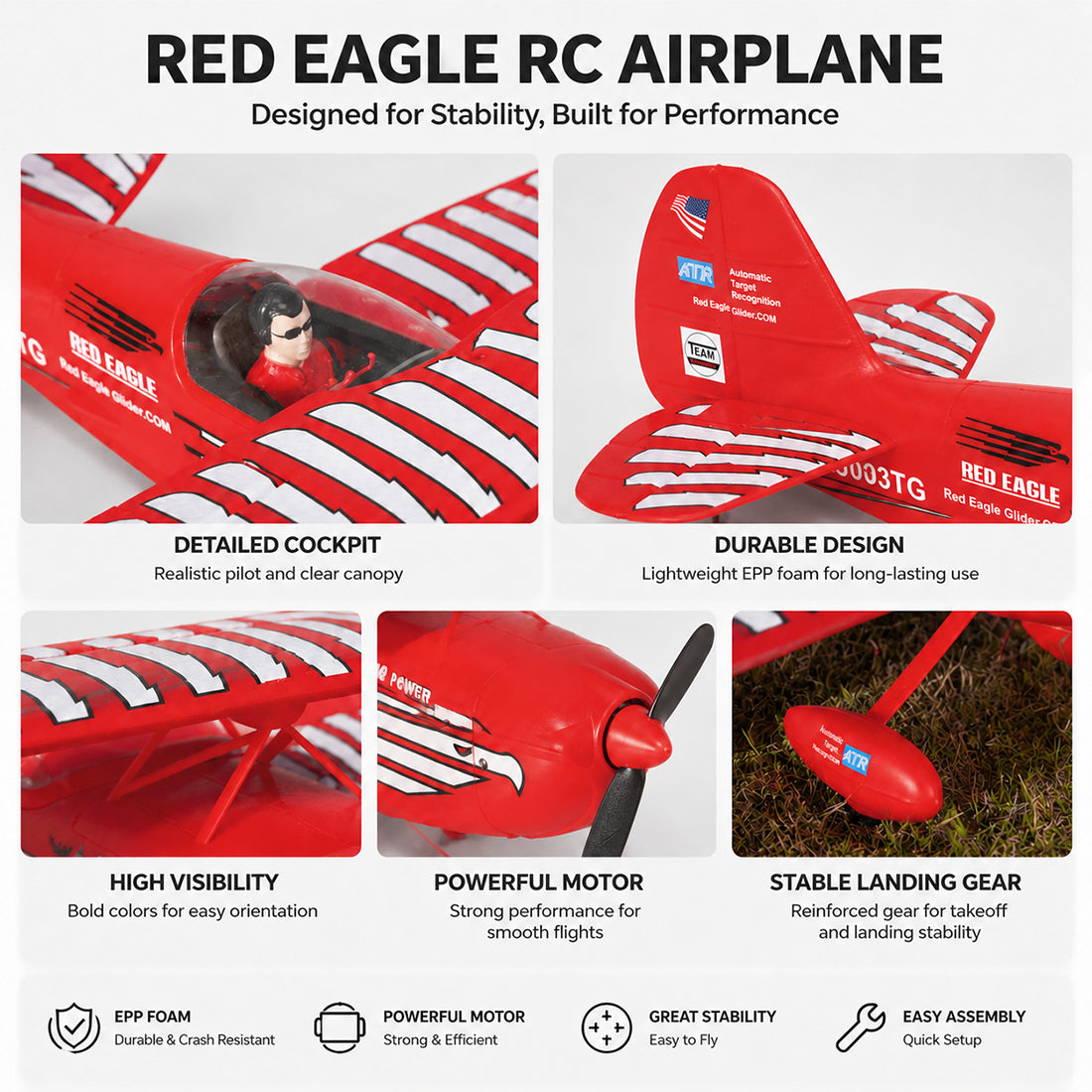 XK A310 Beech D17S RC Fixed-Wing Aircraft 2.4GHz 4CH EPP Scale Biplane – RAZORDON