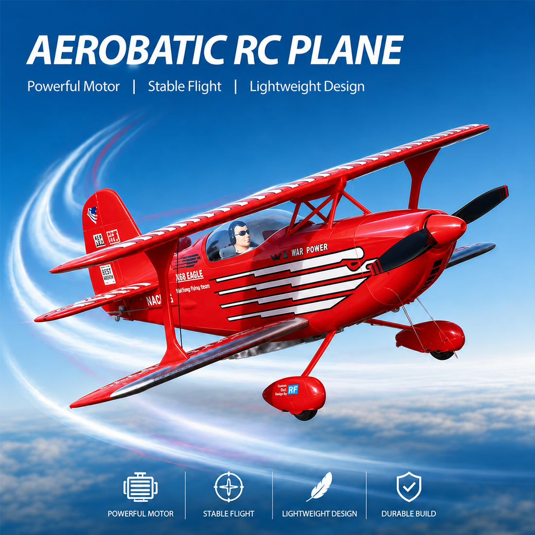 XK A310 Beech D17S RC Fixed-Wing Aircraft 2.4GHz 4CH EPP Scale Biplane – RAZORDON