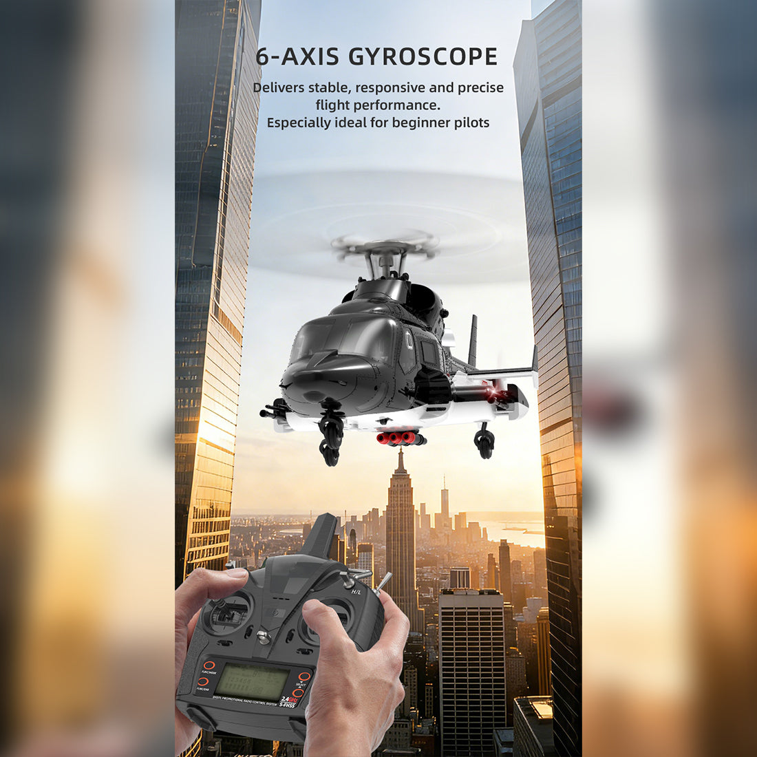 YUXIANG F02-V 1/34 Scale Airwolf RC Helicopter - RAZORDON