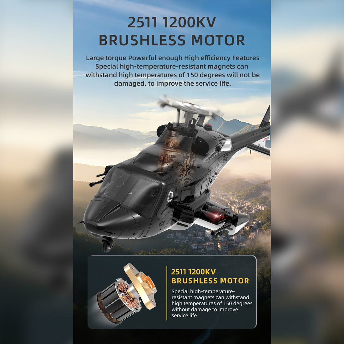 YUXIANG F02-V 1/34 Scale Airwolf RC Helicopter - RAZORDON