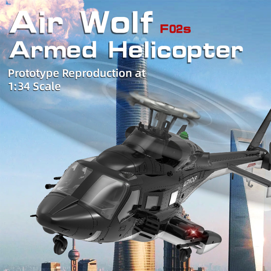 YUXIANG F02S 1/34 Airwolf  RC Helicopter - RAZORDON