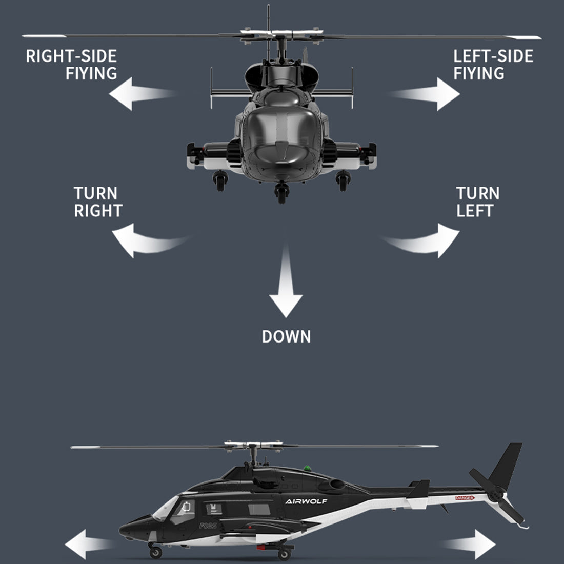 YUXIANG F02S 1/34 Airwolf  RC Helicopter - RAZORDON