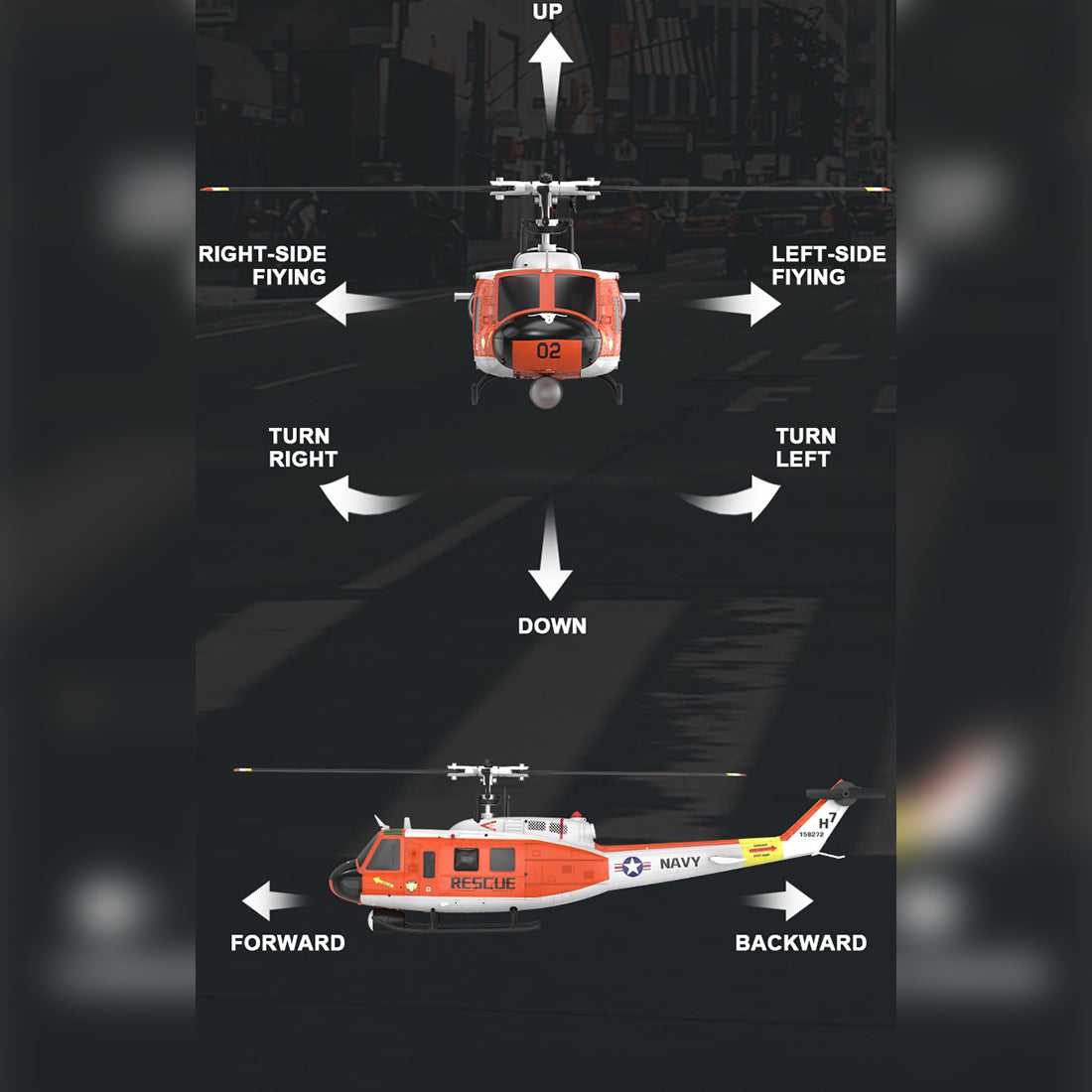 YU XIANG F07H UH-1 Huey RC Helicopter - RAZORDON