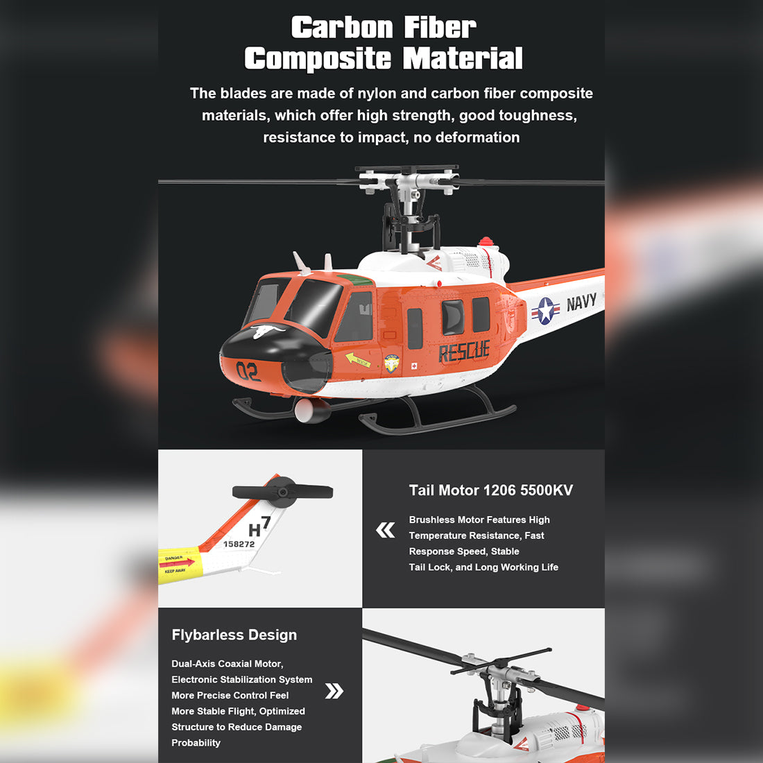 YU XIANG F07H UH-1 Huey RC Helicopter - RAZORDON