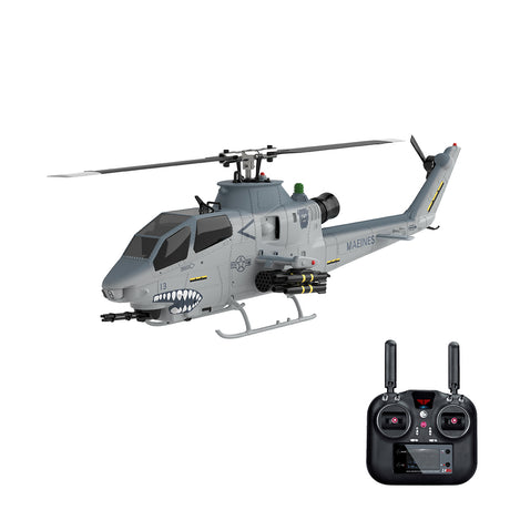 YU XIANG F112S AH-1 Cobra 1/40 Scale 200-Class 2.4G 9CH RC Military Helicopter Model with Dual-Blade Flybarless Rotor Head, 6G Mode & GPS Positioning RTF