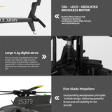 YU XIANG F119S MD500 1/16 Scale 250-Class 2.4G 9CH RC Little Bird Military Helicopter Model with Flybarless Rotor Head, 6G/3D Switchable Modes & Openable Cockpit (RTF Version)