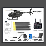 YU XIANG F119S MD500 1/16 Scale 250-Class 2.4G 9CH RC Little Bird Military Helicopter Model with Flybarless Rotor Head, 6G/3D Switchable Modes & Openable Cockpit (RTF Version)