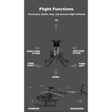 YU XIANG F119S MD500 1/16 Scale 250-Class 2.4G 9CH RC Little Bird Military Helicopter Model with Flybarless Rotor Head, 6G/3D Switchable Modes & Openable Cockpit (RTF Version)