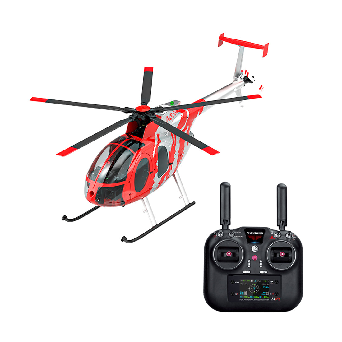 YU XIANG F119S MD500 1/16 Scale 250-Class 2.4G 9CH RC Little Bird Military Helicopter Model with Flybarless Rotor Head, 6G/3D Switchable Modes & Openable Cockpit (RTF Version)