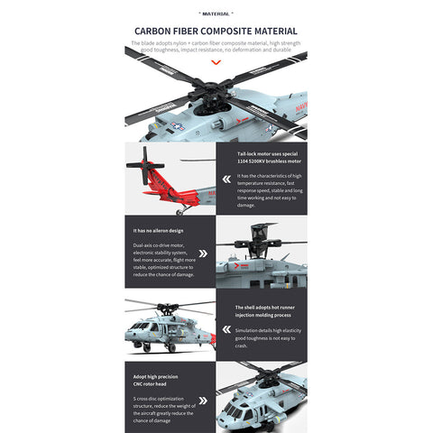 YU XIANG F09-H SH60 Seahawk 8CH RC Hubschrauber im Maßstab 1:47, 2,4 G Dual-Brushless-DD-6G/3D-Stunt-Copter-Modell (einschließlich FC- und GPS-/RTF-Version)