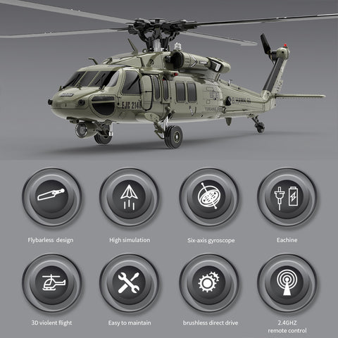 YU XIANG YXZNRC F09 1/47 2,4G 6CH modelo de helicóptero RC de accionamiento directo sin escobillas