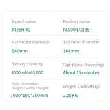 FLISHRC FL500 EC135 500-Class 2.4GHz 6CH Scale RC Helicopter - RAZORDON