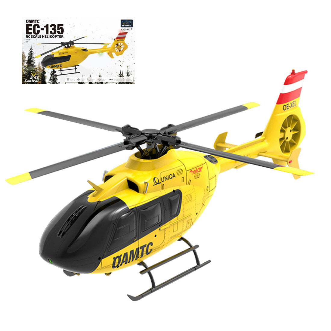 YU XIANG F06 RC 헬리콥터 1/36 스케일 EC-135 2.4G 6채널 직접 구동 무브러시 3D 곡예 항공기 모델