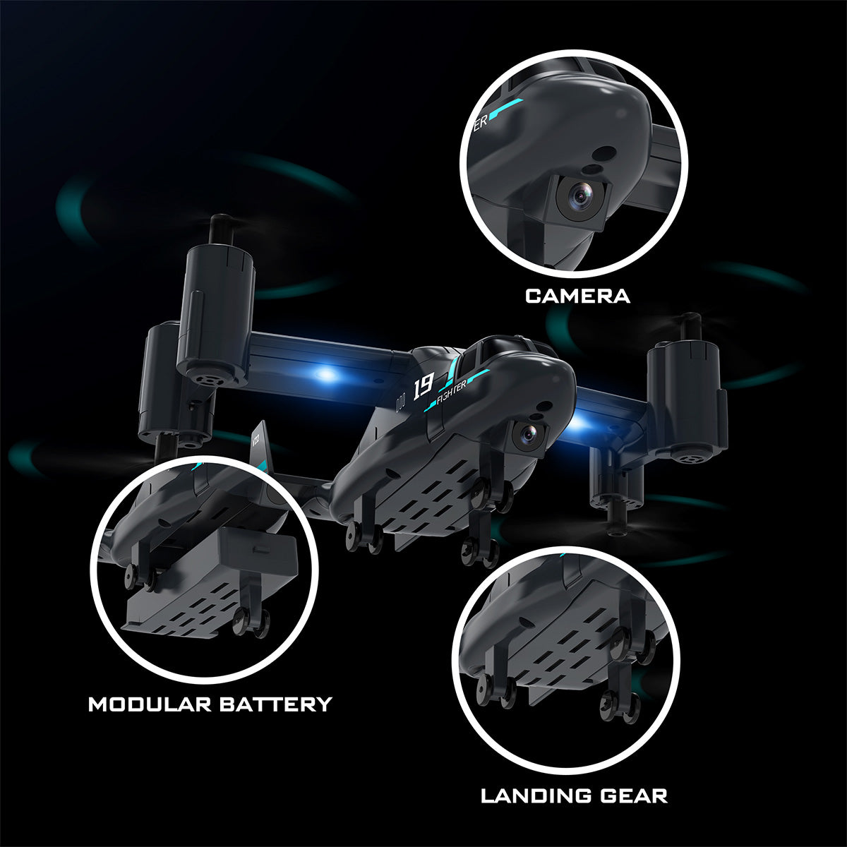 LMRC V-22 2.4G 6CH Land/Air Dual-Mode Scale RC Helicopter Model with Optical Flow Positioning, Altitude Hold RTF - RAZORDON