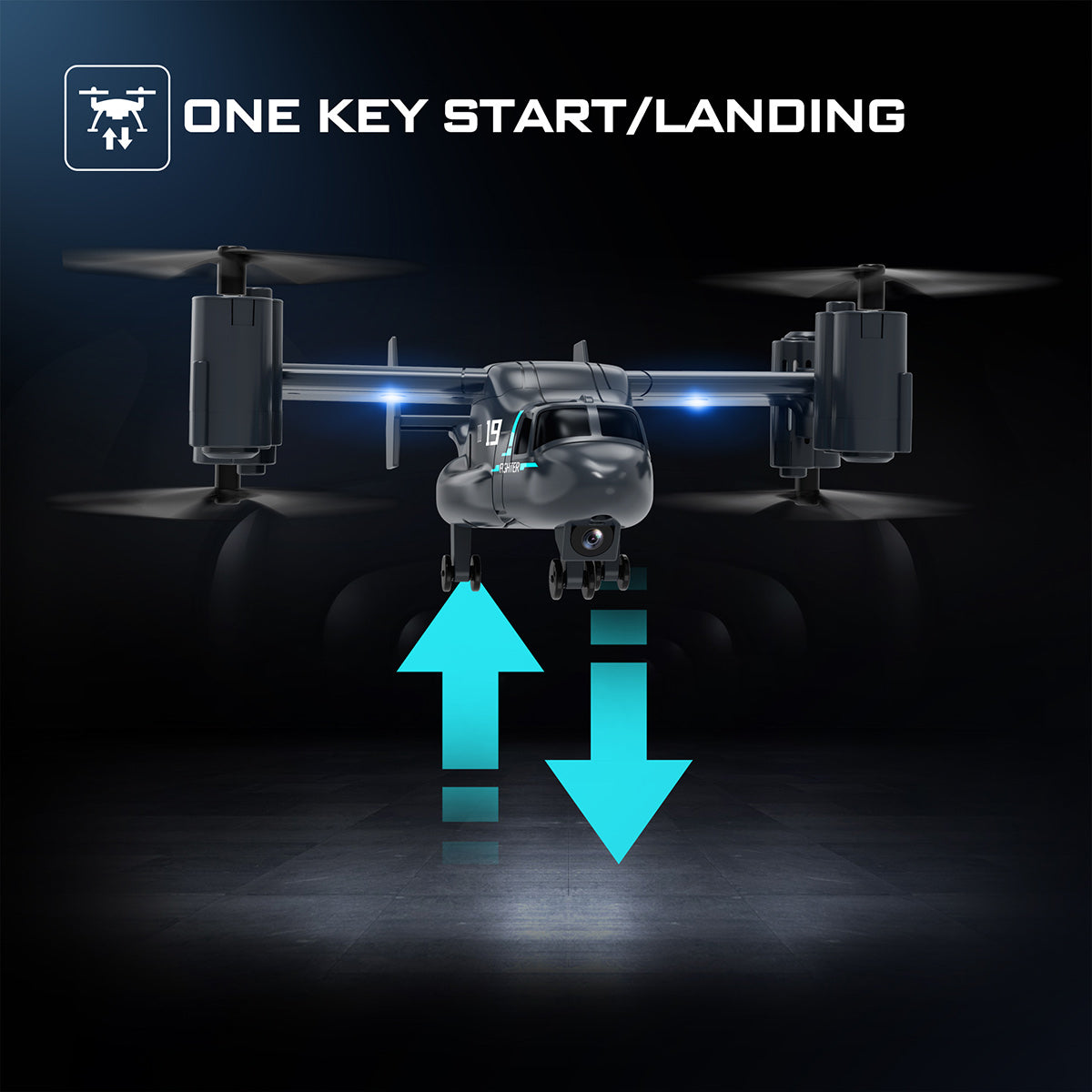 LMRC V-22 2.4G 6CH Land/Air Dual-Mode Scale RC Helicopter Model with Optical Flow Positioning, Altitude Hold RTF - RAZORDON