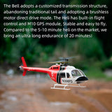 FLYWING Bell-206-V3 470-Class RC Helicopter Model 2.4G RC 6CH Electric Airplane with Model 1 & Model 2 Switchable(RTF Version)