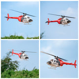 FLYWING Bell-206-V3 470-Class RC Helicopter Model 2.4G RC 6CH Electric Airplane with Model 1 & Model 2 Switchable(RTF Version)