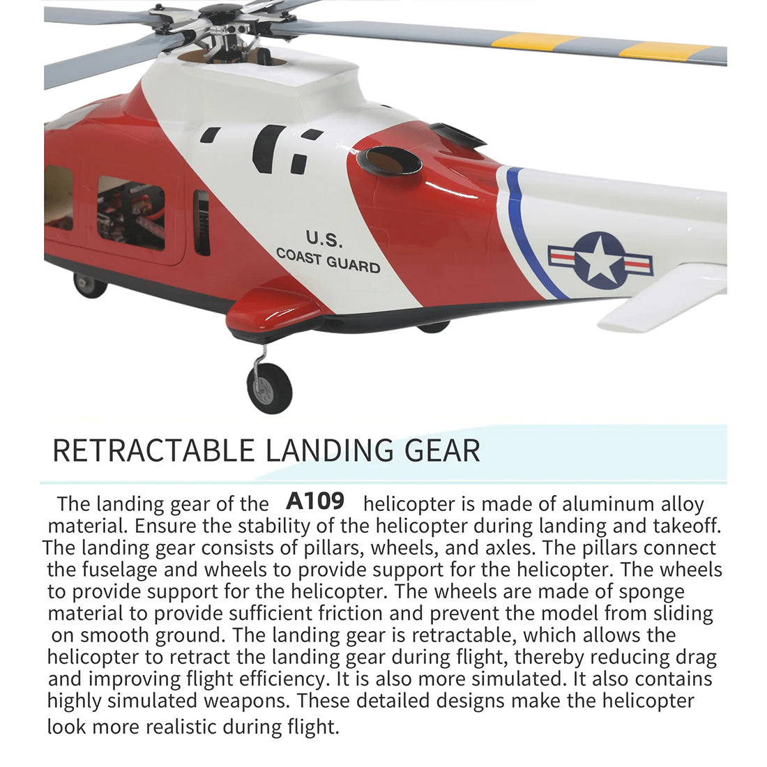 FLISHRC Agusta A109 500-Class 2.4G 6CH Scale RC Helicopter Model