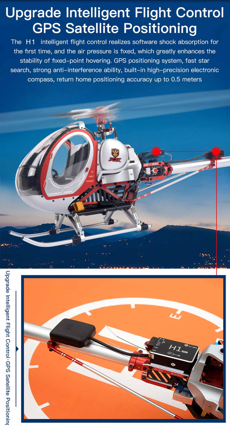 JCZK 300C PRO 2.4G 12CH Flybarless RC Helicopter Model with H1 Smart F ...