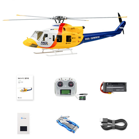 FLYWING BELL-412-V4 470-Class 2.4G 6CH Scale GPS RC Military Helicopter Model - Razordon