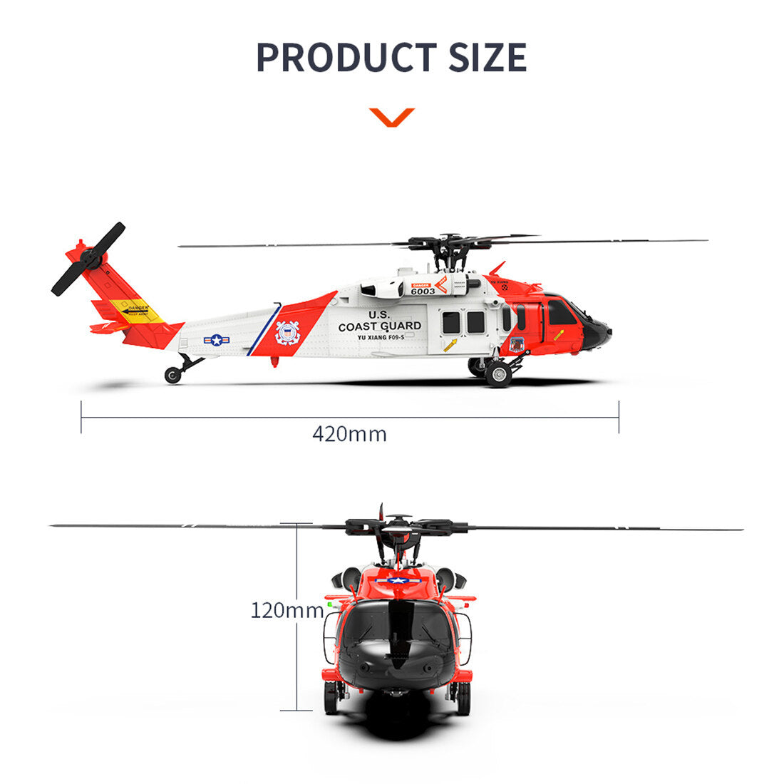 YU XIANG YXZNRC F09-S Helicopter 1/47 2.4G 6CH Aircraft Dual Brushless Direct Drive 6G/3D Stunt Model