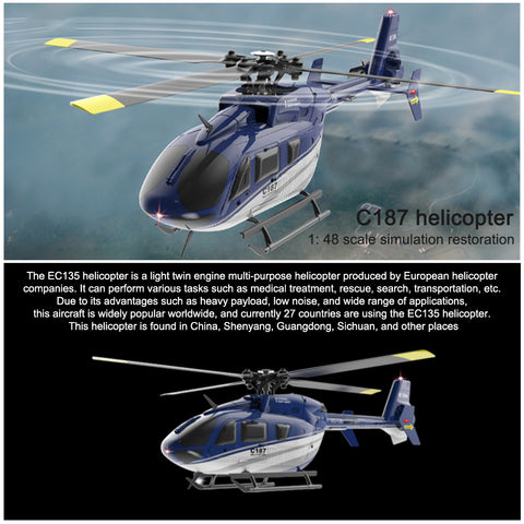 1/48 2.4G RC 4CH EC-135 Airbus Helicopter Aviation Aircraft Model