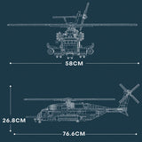 MOC-127265 CH-53E Super Stallion 1/35 Scale Modern Military-themed Small Particles Building Blocks Set - Razordon