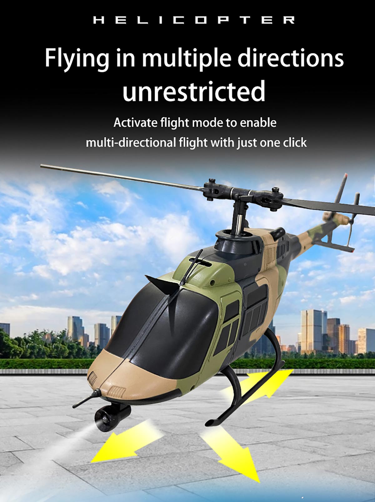 RC ERA C138 1/33 스케일 BELL 206 헬리콥터 2.4G 6CH 싱글 로터 자이로스코픽 비행 항공기 모델 