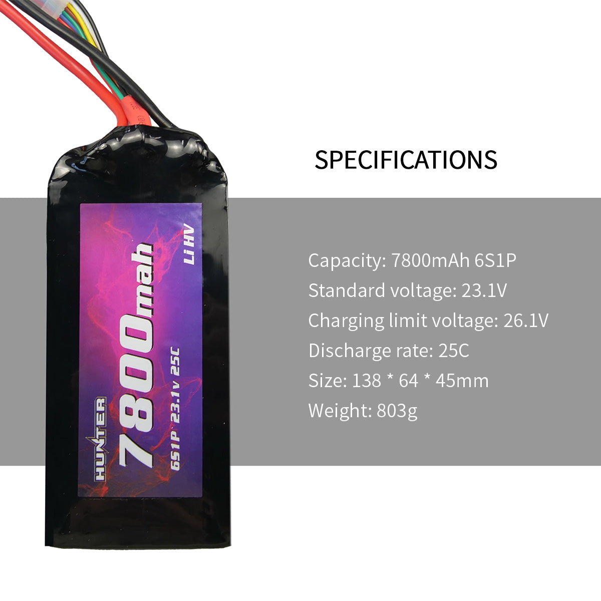6S 7800MAH XT60 Battery for T2 VTOL Fixed-Wing Aircraft - Razordon