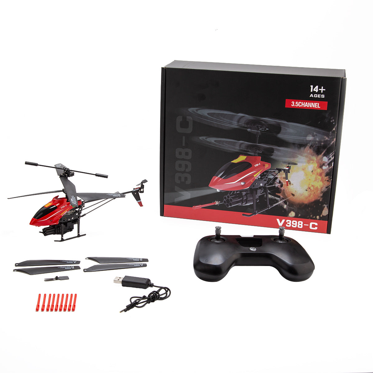 WL V398-C Missile Aircraft 2.4G 4CH Dual-Blade RC Helicopter With Adjustable Left/Right Hand Throttle - RAZORDON