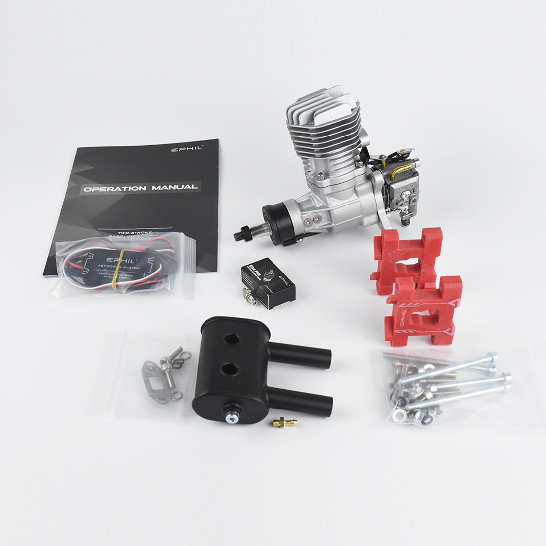 EPHIL XG-20cc-R Glow Plug Two-Stroke Single Cylinder Rear Exhaust Gaso ...