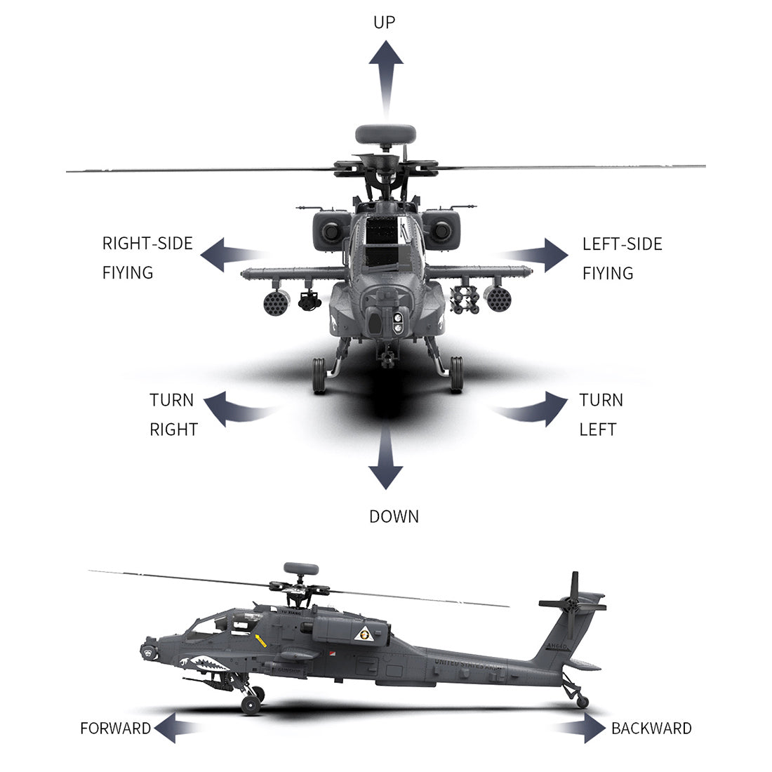 YU XIANG F11-S AH64 1/32 Military RC RTF GPS Helicopter Model - Razordon