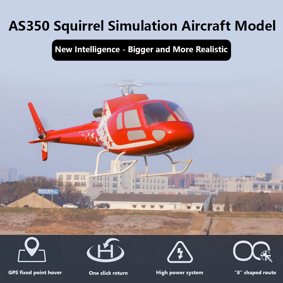 FLYWING Squirrel-AS350 470-Class RC 헬리콥터 모델 2.4G RC 6CH 전기 비행기 모델