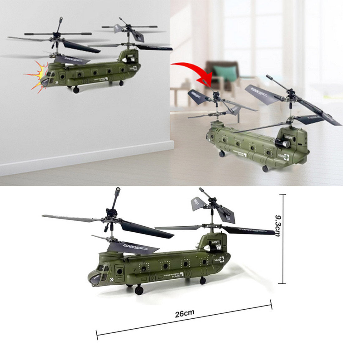 S026H Dual-Rotor Transport Aircraft 2.4G RC 3CH Dual-Rotor Aerocraft Model