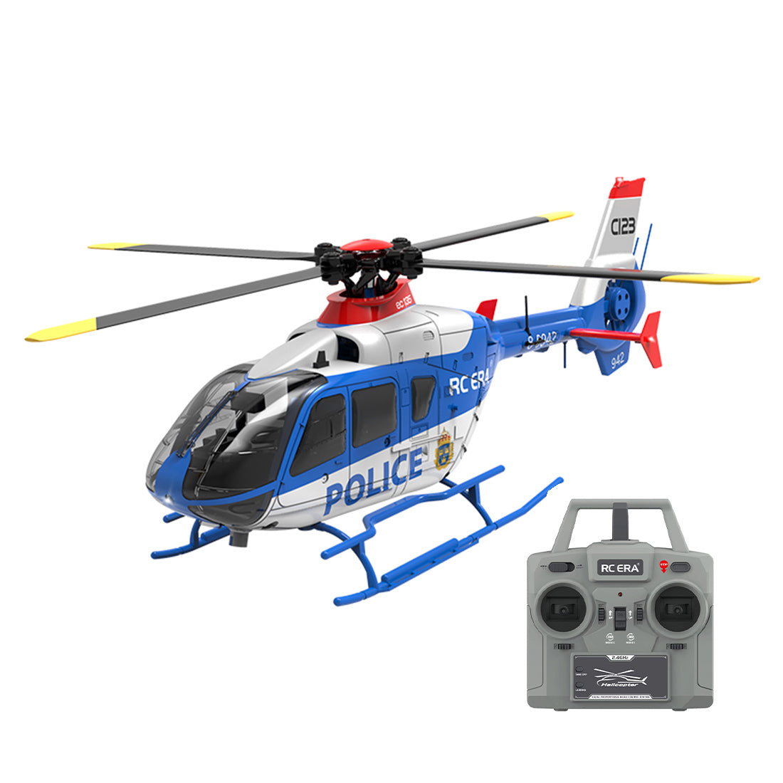 C123 1/36 Scale EC135 Helicopter 2.4G 6CH Single-Rotor Gyroscopic Flying Aircraft Model-razordon