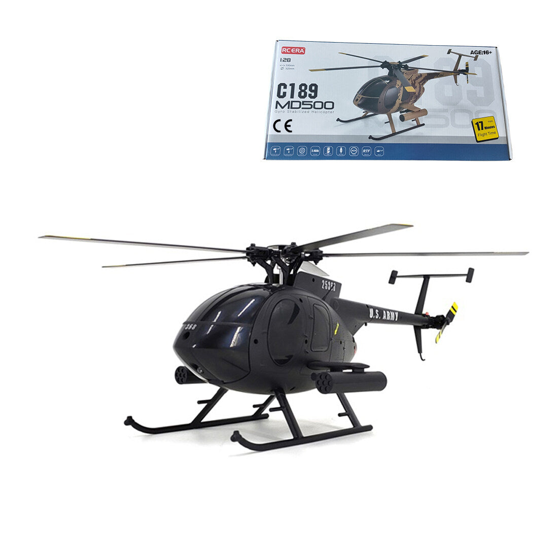 RC ERA MD500 C189 Little Bird Aircraft Model 1/28 2.4G 4CH Single-Rotor Helicopter Model - Razordon